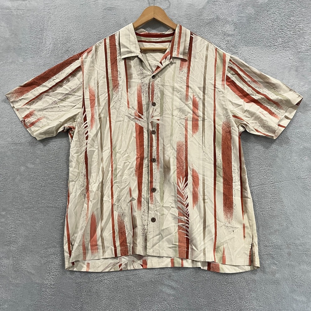 Tommy Bahama 100% Silk Hawaiian Camping Party Pocket Vacation Floral Mens XL